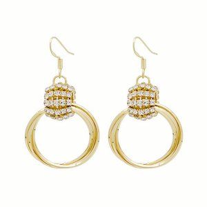 Earrings personality circle earrings 925 silver needle net red diamond ear hook
